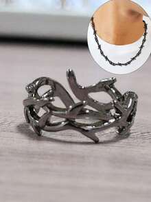 JLX.HARNESS 1 件不对称设计朋克刺环可调节尺寸男女通用指环