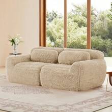 Sofas & Couches - Light Khaki + Plush + 2 Seat - View 1