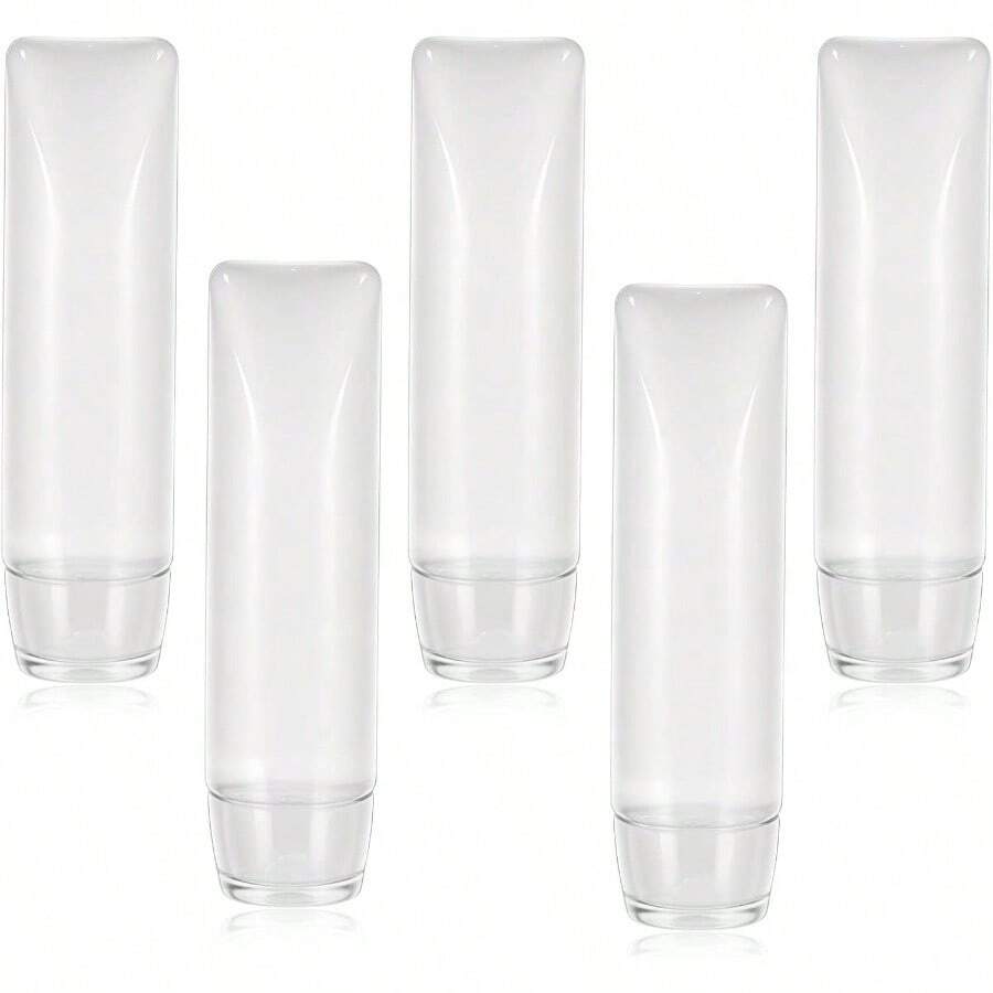 5 Pcs Travel Size Bottles 1 Oz Refillable Toothpaste Tubes Travel Toothpaste Container Travel Squeeze Bottle Lotion Bottles Portable Leak Proof Containers - Initial - View 1