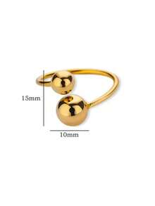 Irregular Beads Stainless Steel Rings For Women Men Open Adjustable Gold Color Chunky Ball Ring Minimalist Waterproof Jewelry - Ring - View 8