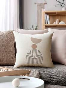 4 fundas de almohada estilo bohemio, fundas de cojín decorativas de línea de moda minimalista, fundas de almohada con sensación de lino, fundas de almohada con diseño popular de Oriente Medio, lavables a máquina, con cierre de cremallera, fundas de almohada decorativas de poliéster, adecuadas para la decoración del hogar, fundas de almohada impresas por un solo lado, aplicables para la sala de estar, el dormitorio, el sofá, sin relleno de almohada