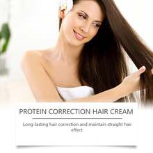 100g Protein & Coconut Oil Straightening Cream, Gentle Nourishing Hair Repair Curls, Softens & Creates Silky Smooth Shiny Hair, Helps Improve Frizz & Curls Naturally Without Damage, Keeps Straight Hair Smooth, Clean, Fragrant Formula, For Seasonal Hair Care & Day-Night Use - Hair Straightening Cream - View 5