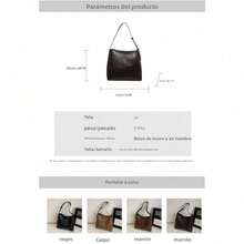 [Nueva ]Bolso cruzado de mujer elegante y versátil diseño inclinado de moda para otoño e invierno bolso de mano pequeño con estilo coreano - Café - Ver 5