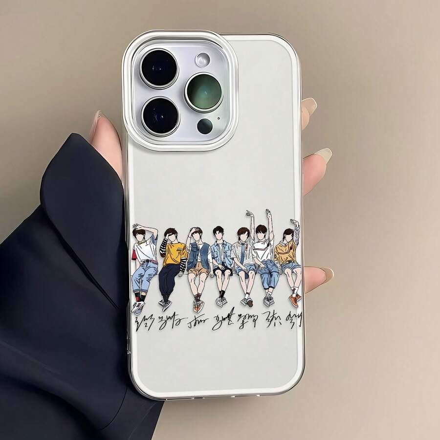 La funda para teléfono con espejo y ilustración de retrato grupal ofrece un diseño elegante y funcional. Compatible con 17, 16 Pro Max, 15 Pro Max, 13 y 12. Fabricada en TPU resistente, ofrece una excelente protección contra golpes y caídas. Un regalo único para familiares, amigos, ocasiones especiales o una grata sorpresa para cumpleaños y festividades. - Blanco - Ver 1