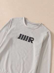 2 件套中大童休闲运动衫和裤子运动套装，简约风格，春秋季