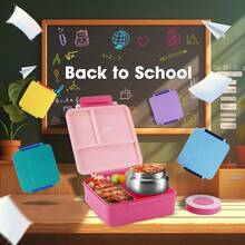 Four-Compartment Bento Box With Soup Bowl, 1 Set Of Bento Boxes, Lunch Accessories, Portable Food Storage, Suitable For Travel And Lunch.