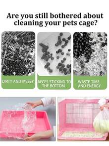 50/150pcs Disposable Cage Liners,Stretchable Disposable Pet Cage Liner,Rabbit Tray Liner, Pet Tray Elastic Transparent Plastic Bag,Extra-Thick Construction Resists Tearing, Cleaning Bag Easy Clean / Quick Clean, Garbage Bag - Transparent - View 6
