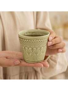 Caneca de cerâmica artesanal para latte art, 200ml (1 unidade), caneca criativa para café, ideal para casa, cafeterias e uso doméstico. - Multicolorido - Ver 13