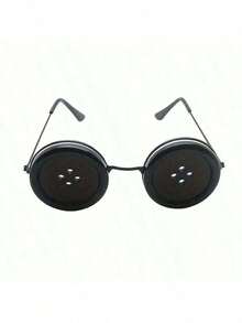 Coralin Buttonhole Glasses - Tim Inspired Iconic Eye Design With Expressive White Lenses And Black Frame - Comfortable Role, Halloween, Theme Party Costume Accessories - Officially Inspired Coralin Movie Glasses Q6GJ - Black - View 7