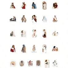 52Pcs Jesus Christ Stickers, Jesus Motivational Stickers For Water Bottles, Christian Easter Gifts Waterproof Stickers For Water Bottles Gifts Cartoon For Laptop Bumper Water Bottles Computer Phone Decal Back To School - Nhiều màu - Xem 2