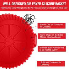 2 件装硅胶空气炸锅内衬垫 - 可重复使用的不粘篮碗垫，7.09 英寸圆形，空气炸锅配件，厨房电器烘焙烹饪工具