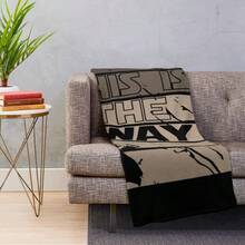 This Is The Way M A N D O Throw Blanket - Ultra Soft Flannel Blanket For Couch, Bed And Sci-Fi Decor, Bold Typographic Mandalorian Design, Cozy Lightweight Gift For Fans And TV Series Lovers - Main Image Color - View 11