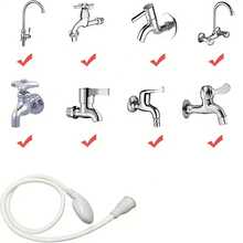 1pc High Pressure Handheld Faucet Sprayer Head With Hose, Adjustable Water Flow Quick Connect Shower Head, Suitable For Bathroom, Kitchen, Pet Washing, Vegetable Rinsing, Plant Watering, Car Washing, Practical Housewarming, Mother's Day, St. Patrick's Day, Easter Gift - White - View 10