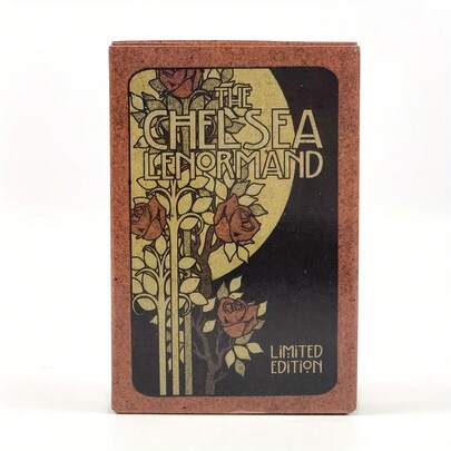 Limited Edition Chelsea Lenormand Red Collection Tarot Cards - 40 Cards With Intricate Artwork, Dark Brown Paper, Mystical Design For Divination & Fortune Telling, Includes Guidebook For Easy Interpretation, Fortune Telling Cards, Mystical Card Desi