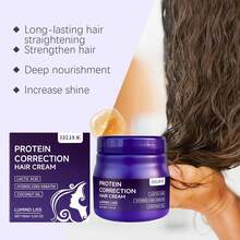 100g Protein & Coconut Oil Straightening Cream, Gentle Nourishing Hair Repair Curls, Softens & Creates Silky Smooth Shiny Hair, Helps Improve Frizz & Curls Naturally Without Damage, Keeps Straight Hair Smooth, Clean, Fragrant Formula, For Seasonal Hair Care & Day-Night Use - Hair Straightening Cream - View 11