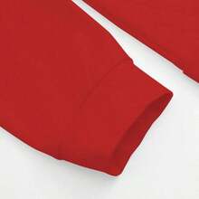 Women's Casual "PARKE" Letter Print Loose Pullover Sweatshirt, Encountering Lazy Fashion.2026 New Y2Y Style Casual Women's Sweatshirt - Versatile For Sports, Leisure, And Everyday Wear - 紅色 - 查看 6