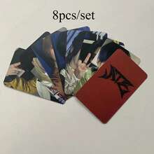 8pcs SK ATE Red LOMO Photo Cards - Double-Sided High Definition Replica, Featuring Kpop Idols With Blonde And Black Hair, Must-Have For STAY Fans, Collecting Dream - Multicolor - View 1