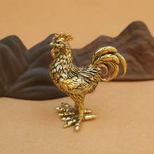 A New Brass Statue Of The Zodiac Rooster, Pure Gold Wealth-Attracting Decoration For The Living Room Or Desk, Exquisite Valentine's Day Decoration. - Tượng gà trống - Xem 2