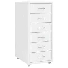 vidaXL Classeur mobile Branco 28x41x69 cm Metal - Branco - Ver 1