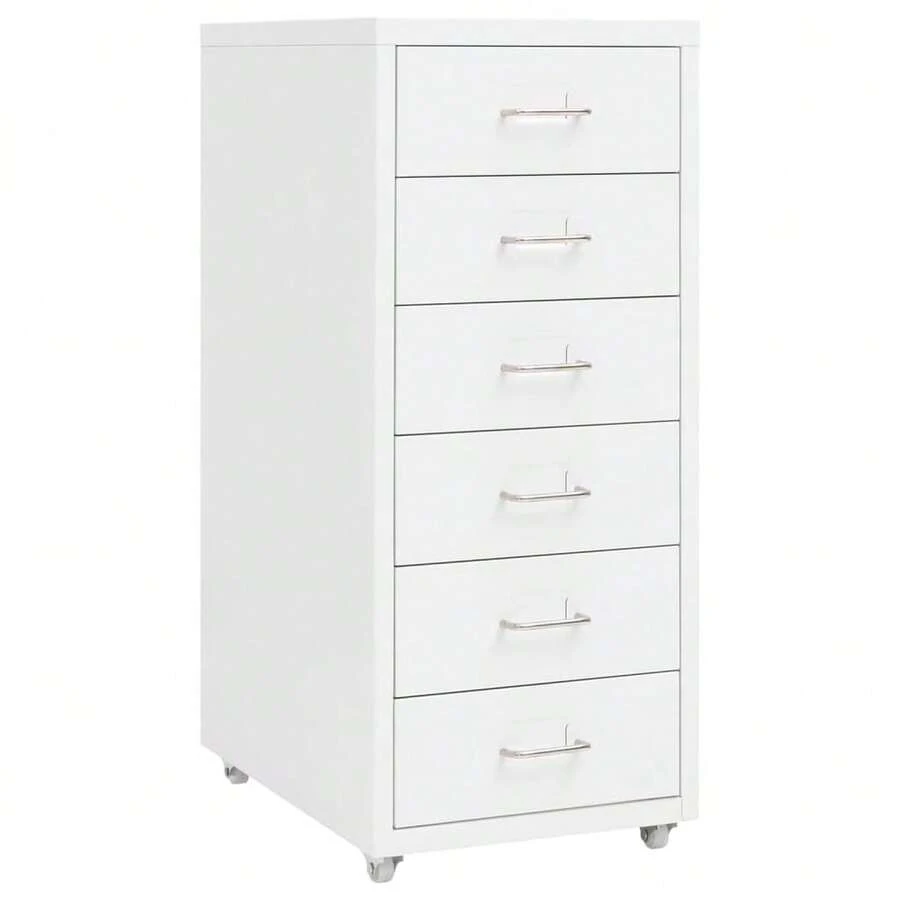 vidaXL Classeur mobile Branco 28x41x69 cm Metal - Branco - Ver 1