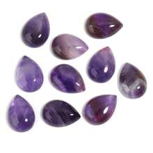 5pcs Or 10pcs/Pack Natural Water Drop Shape Cabochon Gemstones, Multi-Styles Loose Stones For Handmade DIY Jewelry Making Like Necklace, Ring, Bracelet, Vintage, Amethyst, Charoite - Multicolor - View 12