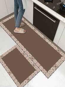 One Piece Of Silicone Kitchen Mat With Colorful Gradient Pattern, Anti-Fatigue, Non-Slip, Quick-Drying And Water-Absorbing, Simple And Stylish Soft Rubber Mat Suitable For Kitchen, Bathroom, Entrance Door, Laundry Room And Other Places ,Room Decor - Multicolor - View 3