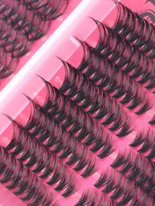 608/544PCS Cluster False Eyelashes, Single Eyelash Extension, D-Curl, 10-16mm DIY Eyelash Cluster, 30D+40D/50D+60D/80D+100D Waterproof False Eyelash Set, Super Thick, Makes Eyes Bigger, Easily Creates Natural Eye Makeup, Reusable, Suitable For Beginners, Weddings, Dates, Parties, Holidays, Perfect As A Gift, Eyelash Set Includes Eyelash Glue And Tweezers, Easy-To-Use Eyelash Cluster, Single Eyelash, False Eyelashes - Multicolor - View 8