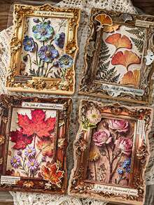 1pc Embossed Floral Stationery Paper, Botanical Themed Scrapbooking Background Material, Suitable For Bullet Journaling, Ins Style