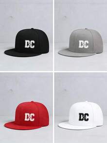 1pc Street Hip Hop Versatile DC Logo Print Flat Brim Baseball Cap, Adjustable Double Buckle, Comfortable Breathable Suitable For Daily Wear - Multicolor - View 7