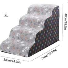 1件装弧形美观宠物楼梯，小型犬和老年犬适用，可作床坡道，圆形宠物楼梯 - 彩色 - 查看 16