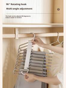 节省空间的多功能折叠裤架，宽间距裤架，适用于衣柜和出租公寓 - 白色 - 查看 7