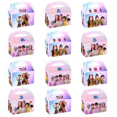 12pcs Girl Group Handbag Box Horn Box Party Decorations Supplies Candy Box