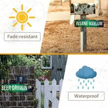 40x10cm Retro Plastic Sign Board "BEER DRINKIN DR" Vintage Crazy Beer Drinking Shelter Sign, Fashion Wall Art Plaque For Home Decor, Bathroom, Kitchen, Bar, House Wall Decoration Or As Unique Poster - Multicolor - View 4