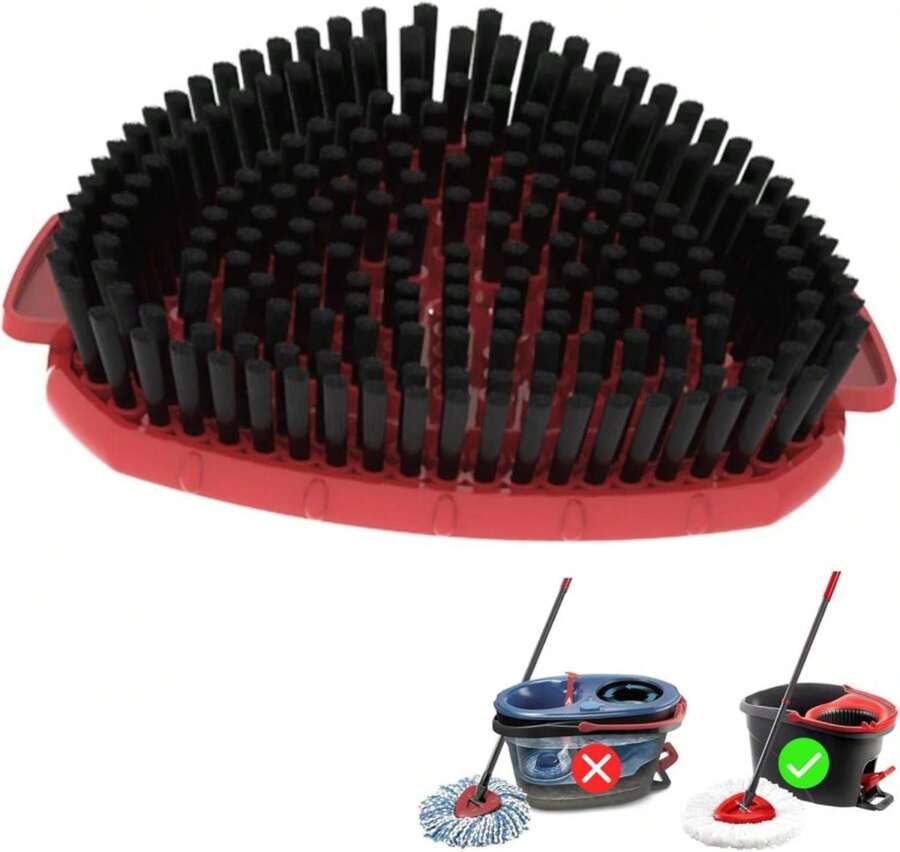 Aifacay Scrub Brush Head For O-Cedar EasyWring Spin Mop, Full-Bristle Heavy-Duty Replacement Brush, Compatible With 1-Tank Spin Mop Set, Multi-Surface Cleaning Attachment For Floors, Tile &Amp; Bathroom - ColorB - 查看 1