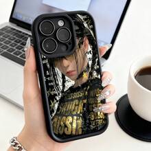 Funda de teléfono de moda, compatible con varios modelos de ,  y , funda de teléfono con diseño de persona y texto dorado para modelos de ,  y , protector de teléfono, funda de pareja, regalo para novio o novia, presente de vacaciones, este es un regalo popular para amigos o socios, adecuado para ocasiones de negocios. Duradera, resistente a las manchas y a las huellas dactilares, esta nueva funda para teléfono de hombres y mujeres es un gran regalo. - Burdeos - Ver 1