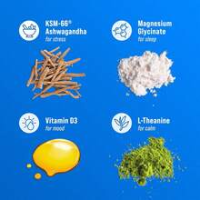 Nello Supercalm Powdered Drink Mix, Cortisol Reducer*, Sleep Aid Supplement, L Theanine, Ksm-66 Ashwagandha, Magnesium Glycinate, Vitamin D 3, No Sugar, Non GMO, 20 Ct, Strawberries & Cream - Dâu tây và kem - Xem 7