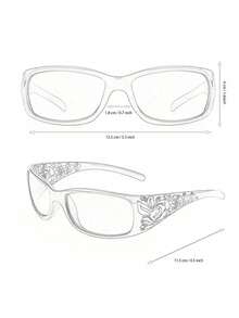 Fashion Women's High-End Oval Glasses - Lenses, Lightweight And Durable Black Floral Pattern Frame, Suitable For Casual And Formal Occasions, Includes Cleaning Cloth, Fashion Accessories, Elegant Design, High-Quality Decorative Glasses, Must-Have For Enthusiasts, Exquisite Style, Premium Lenses - 棕色 - 查看 5