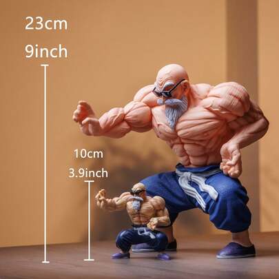 bandai Figura de acción de anime del Maestro Roshi, el Maestro Dragón Músculo, modelo de estatua de decoración de escritorio, coleccionable, pequeño regalo para Halloween, Navidad