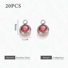 20pcs 304 Stainless Steel 18K Gold-Plated Multicoloured Rhinestone Mini Pendant DIY Charm Jewellery Earrings Necklace Making Pendant Suitable For Women's Everyday Wear Handmade Accessories - Pendant - View 22