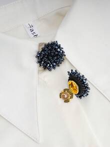 2 Pieces Button Cover For Shirts, Cute Faux Pearl Cufflink Cover, Hand Woven Beading Buckle Clip, Suit, Tailcoat, Shirt Decoration Buttons, Collar Clip, Shiny Button Cover, Suitable For Daily, Party And Wedding Clothing Fashion Decoration Cufflinks, Valentine's Day Gifts