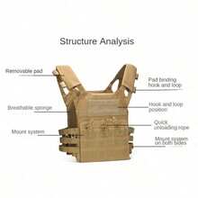 Tactical Vest With Quick Release MOLLE Soft Airsoft Assault Plate Carrier