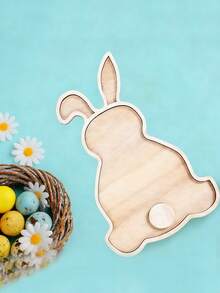 1个印有兔子和彩蛋图案的木质托盘，非常适合盛放复活节装饰品、沙拉、蛋糕、饼干和干果，是复活节、主题派对和生日派对的理想之选。 - 彩色 - 查看 5