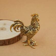 A New Brass Statue Of The Zodiac Rooster, Pure Gold Wealth-Attracting Decoration For The Living Room Or Desk, Exquisite Valentine's Day Decoration. - Tượng gà trống - Xem 5