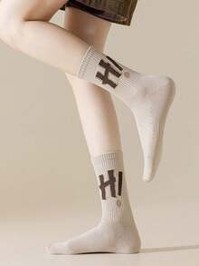 1双装，10双装，男款，女款，黑色，白色，篮球袜，运动袜，跑步袜，时尚，创新纯色情侣袜，夏季，防臭袜，休闲中筒袜，春秋四季通用袜，舒适，吸汗，青少年，学生，日常袜 - 彩色 - 查看 3