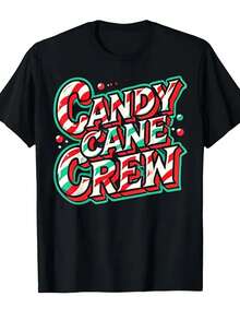 Regalo de Año Nuevo 2026: Camiseta de manga corta nuevaEstas camisetas de manga corta de algodón puro de alta calidad para niño presentan un divertido estampado de bastones de caramelo que transmite un ambiente festivo. Suaves y transpirables, son ideales para uso casual y celebraciones navideñas.Camisa de manga corta de algodón puro de gramaje pesado de 200 g - Negro - Ver 1