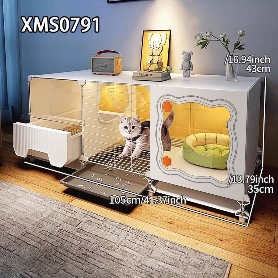 小型宠物屋带猫砂盆，适合小猫、兔子和小型犬