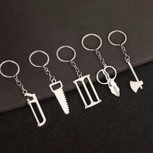 5件套迷你工具钥匙扣，锌合金材质，街头风，多功能工具吊坠，男女皆宜，是汽车配件、包包挂饰、背包夹的理想之选，适合学校、哥特、Y2K等各种场合。