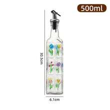 1pc/2pcs Home Kitchen Embossed Glass Oil Bottle, Household Soy Sauce Vinegar Seasoning Bottle, 2025 New Baroque Style Oil Dispenser - Multicolor - View 12