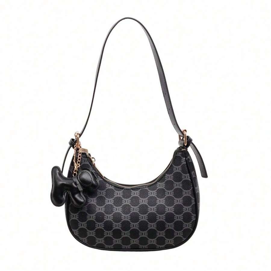 [Oferta exclusiva]Bolso de hombro cruzado para mujer 2026 nuevo diseño exclusivo bolso de luna retro con estilo de lujo minimalista bolso de mano bandolera bolso de axila elegante y moderno - Negro - Ver 1