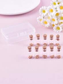 10pcs Mustard Seed Glass Bottle Pendant, Faith, Power, Belief Pendant, Earring, Necklace DIY Jewelry Accessories For Women - Apricot - View 1